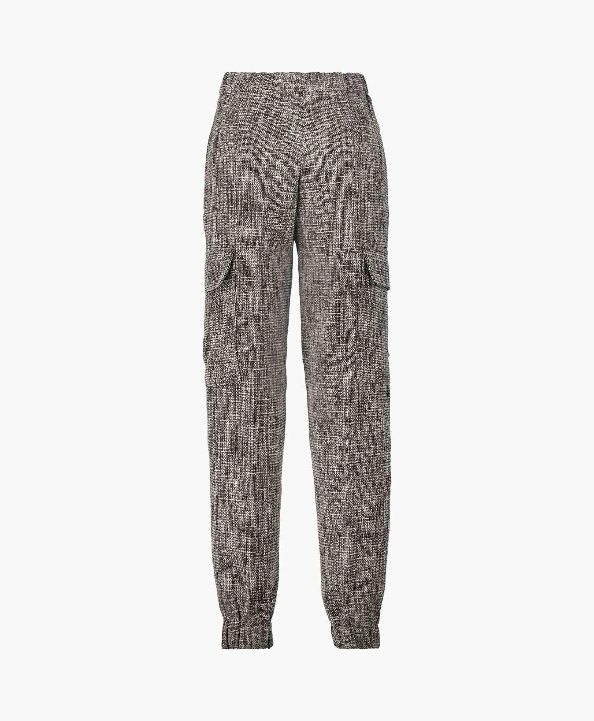 Alix The Label Cargobroek Woven Boucle Cargo Zwart*Dames Broeken