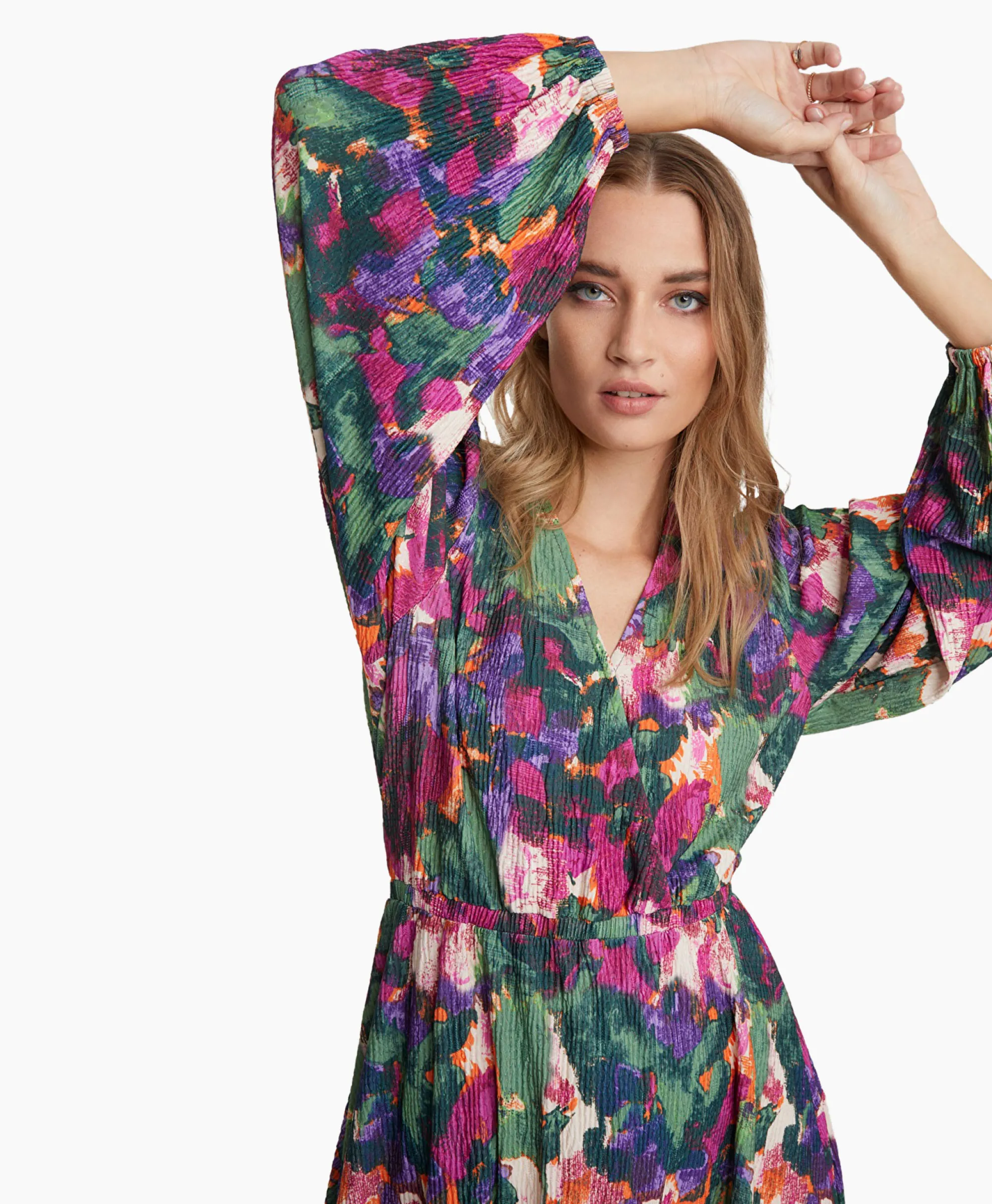 Alix The Label Mini Jurk Woven Camouflage Flower Zwart*Dames Bruiloftskleding