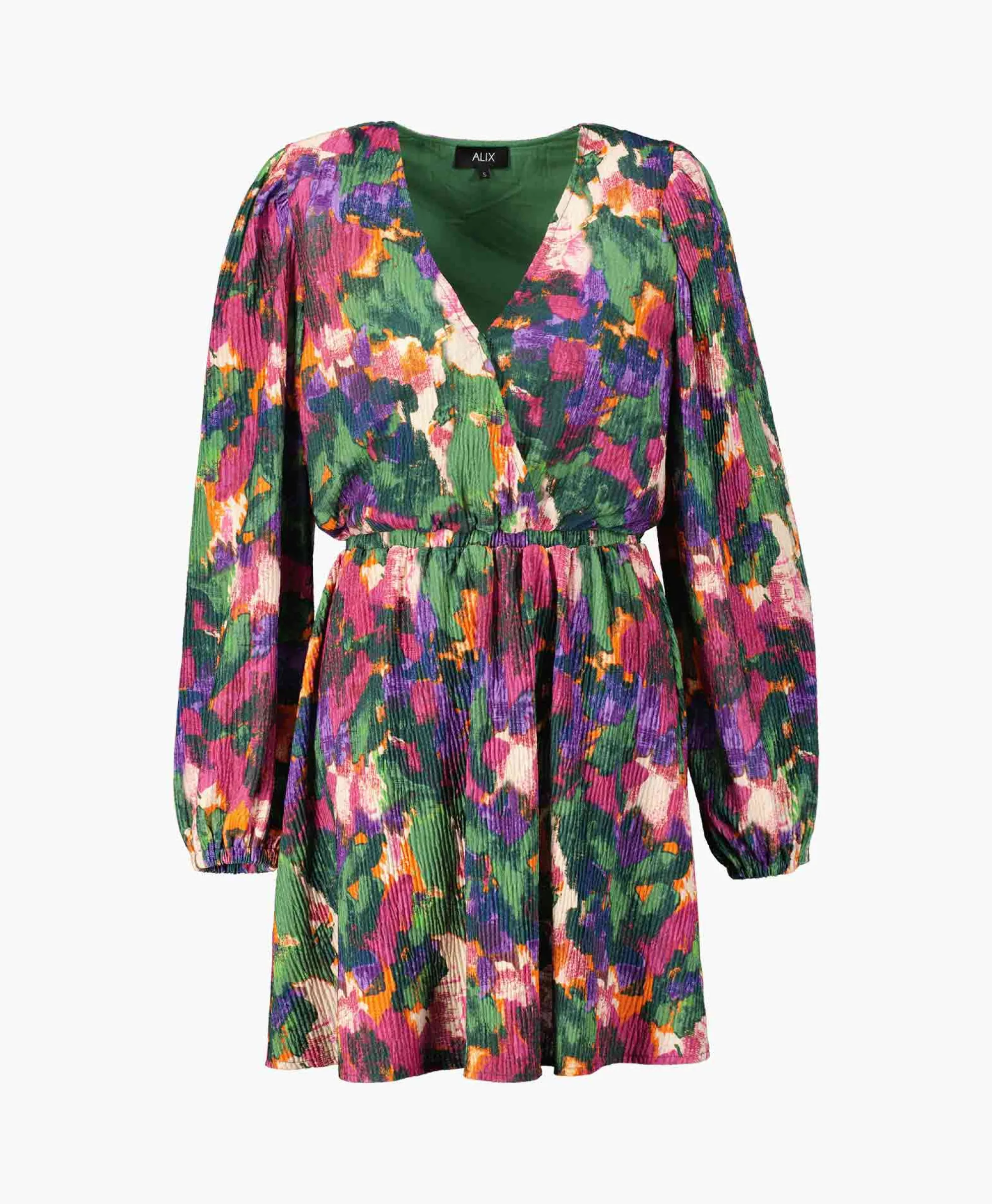 Alix The Label Mini Jurk Woven Camouflage Flower Zwart*Dames Bruiloftskleding