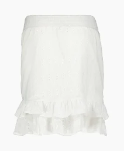 Alix The Label Minirok Knitted Jersey Broderie Skirt Off White*Dames Rokken