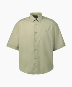 Ami Paris Overhemd Boxy Fit Sl Zand*Heren Overhemden