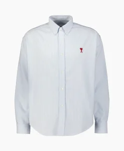 Ami Paris Overhemd Boxy Fit Licht Blauw*Heren Overhemden