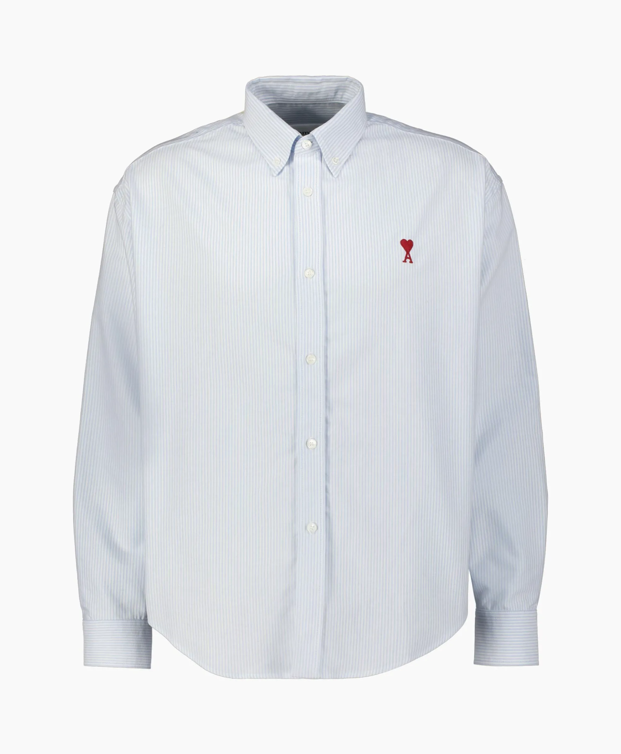 Ami Paris Overhemd Boxy Fit Licht Blauw*Heren Overhemden