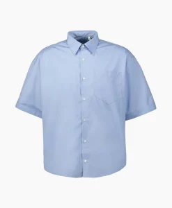 Ami Paris Overhemd Boxy Fit Sl Blauw*Heren Overhemden