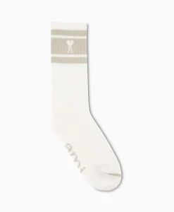 Ami Paris Sokken Adc Striped Beige*Heren Sokken