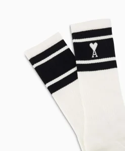 Ami Paris Sokken Adc Striped Zwart*Heren Sokken