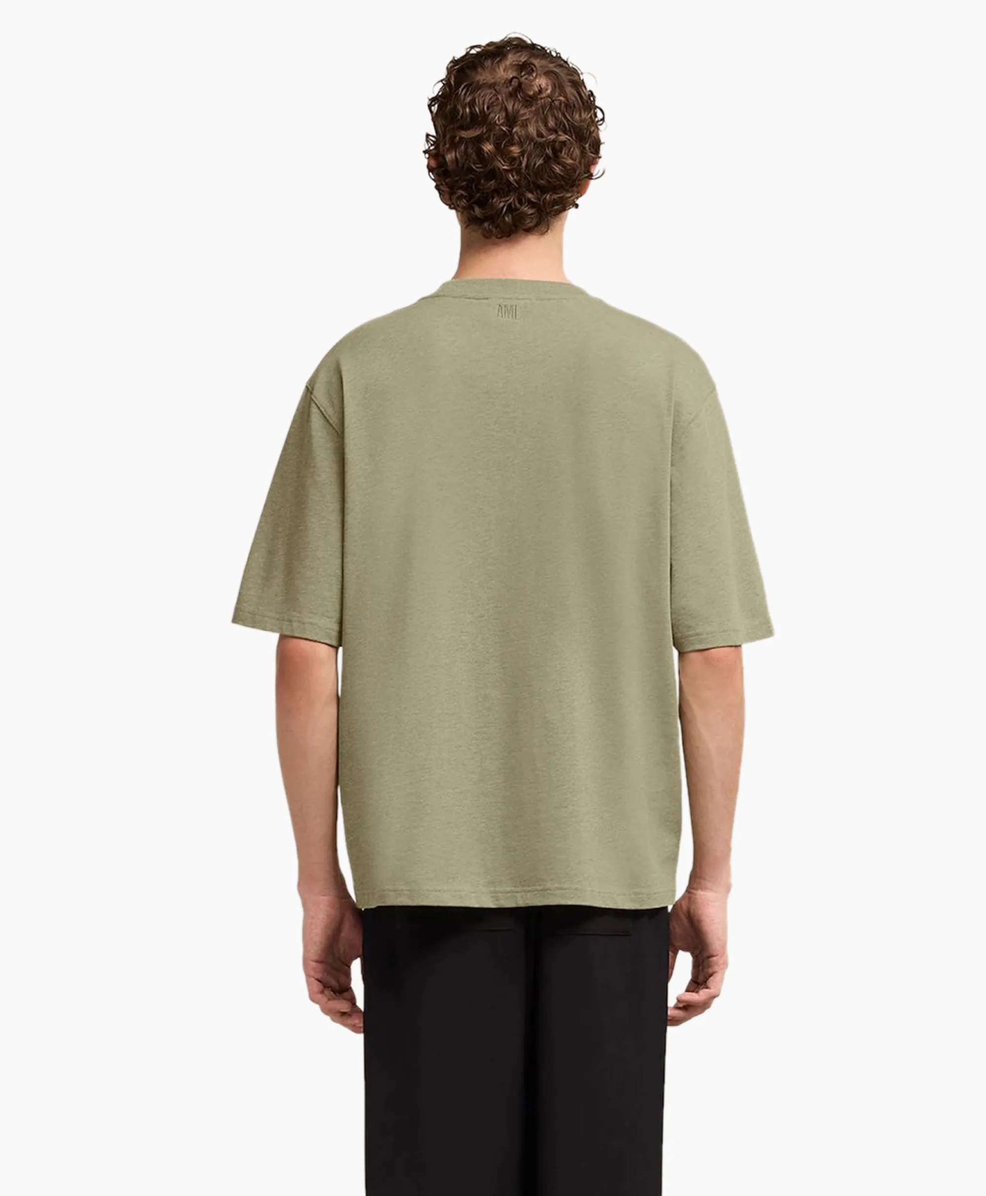 Ami Paris T-Shirt Korte Mouw Ami De Coeur Khaki*Heren T-Shirts