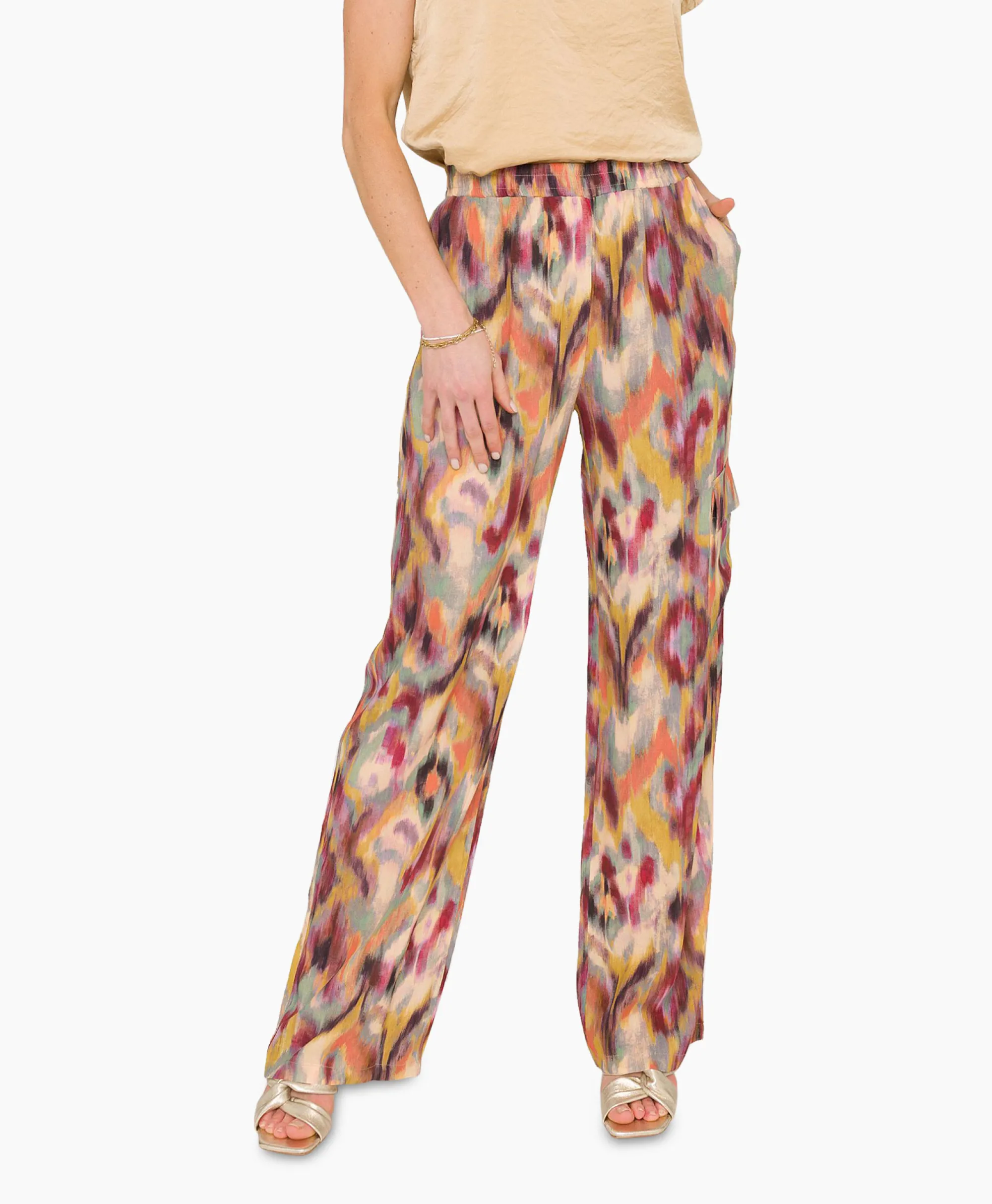 Anna Van Toor Broek 26A02-03208 Zand*Dames Broeken