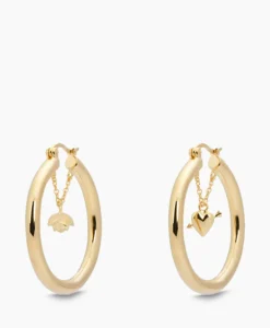 Anna+nina Oorbellen Love Story Hoop Earrings Silver Goldplat Goud*Dames Sieraden