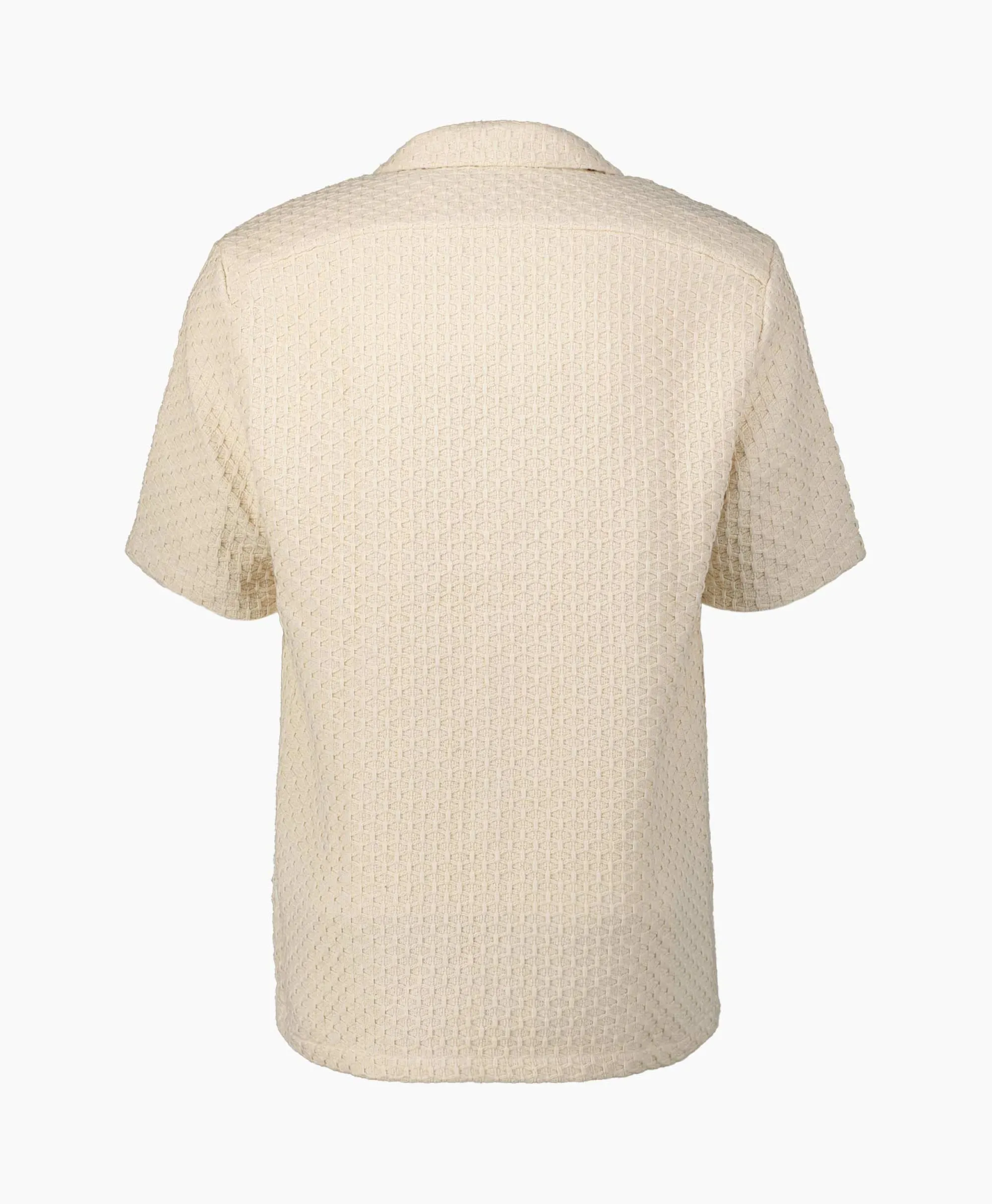 Arte Antwerp Overhemd Jacquard Croche Off White*Heren Overhemden