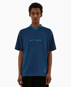 Arte Antwerp T-Shirt Korte Mouw Sport Fleece Arte Chest Contras Donker Blauw*Heren T-Shirts