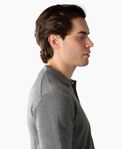 Aurelien Polo Longsleeve Donker Grijs*Heren Polo's