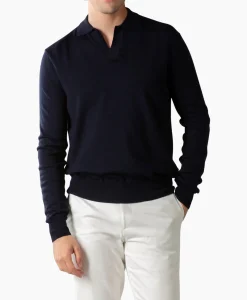 Aurelien Pullover Buttonless Polo L Donker Blauw*Heren Truien