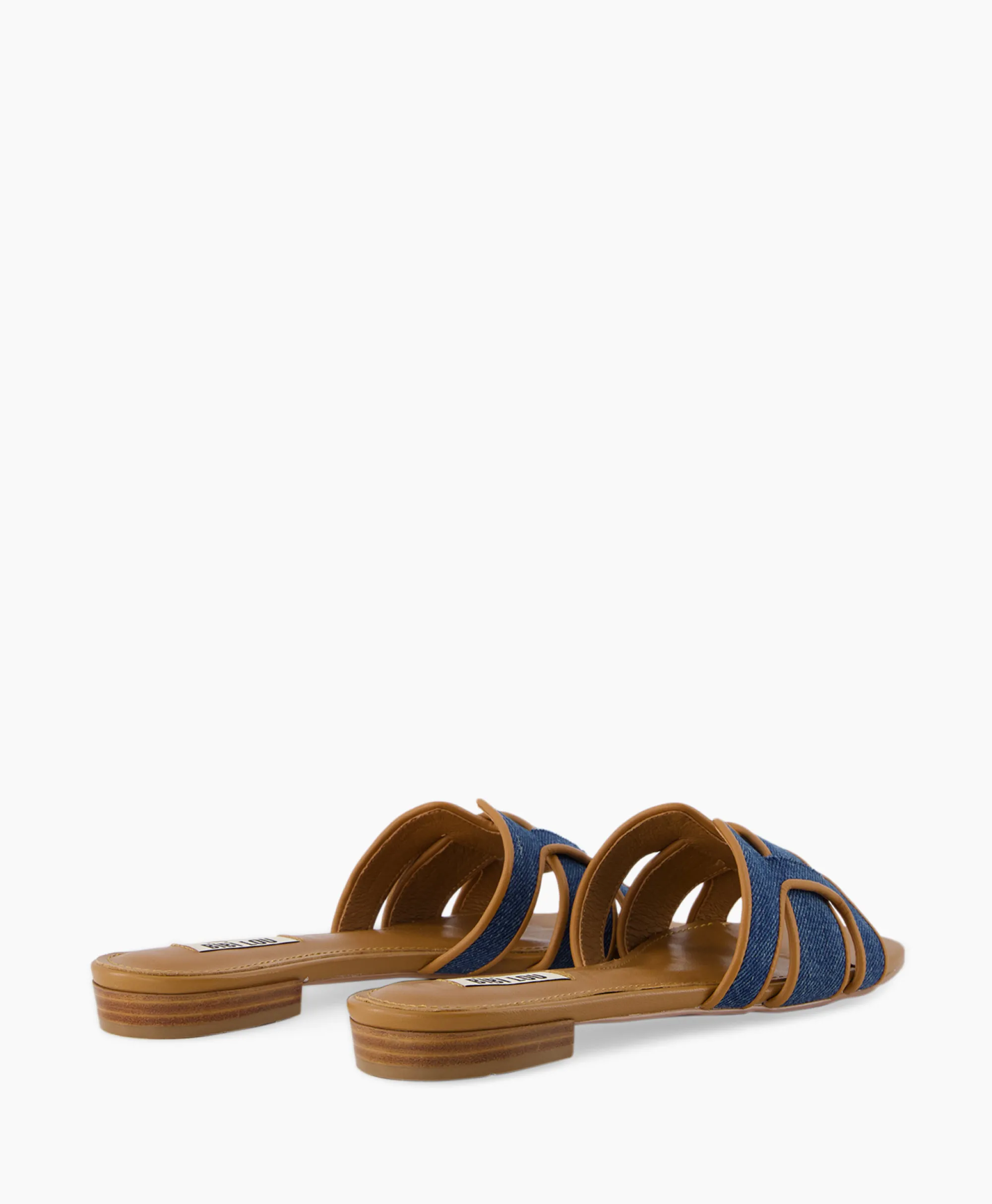 Bibi Lou Sandaal Zonder Hak Leather + Linnen Bruin*Dames Sandalen