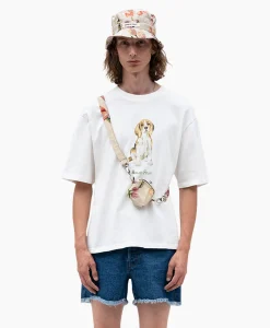 Bram's Fruit Bram's Fruit T-Shirt Korte Mouw Beagle Aquarel Wit*Heren T-Shirts