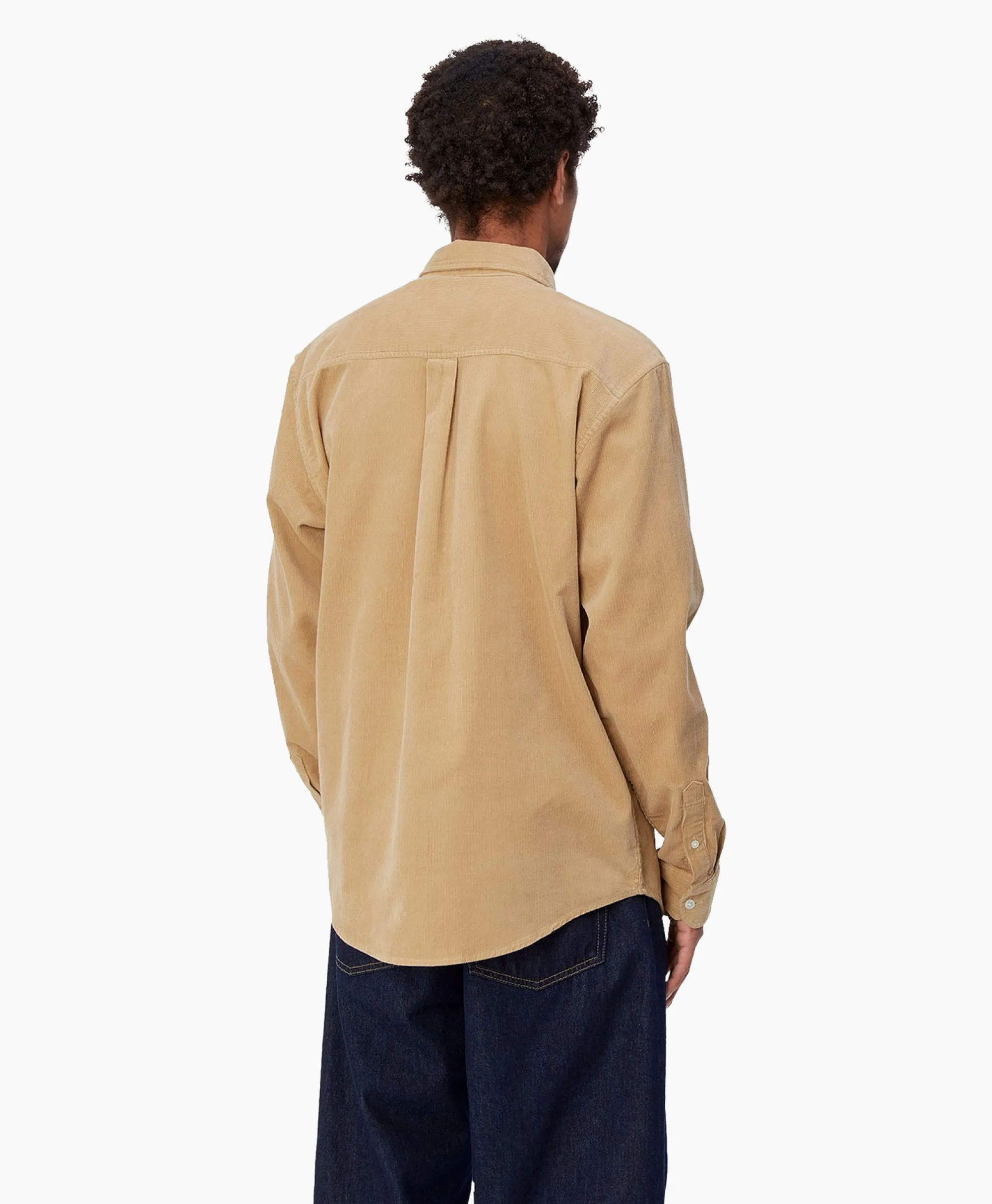 Carhartt Wip Overhemd L/S Madison Fine Cord Beige*Heren Overhemden