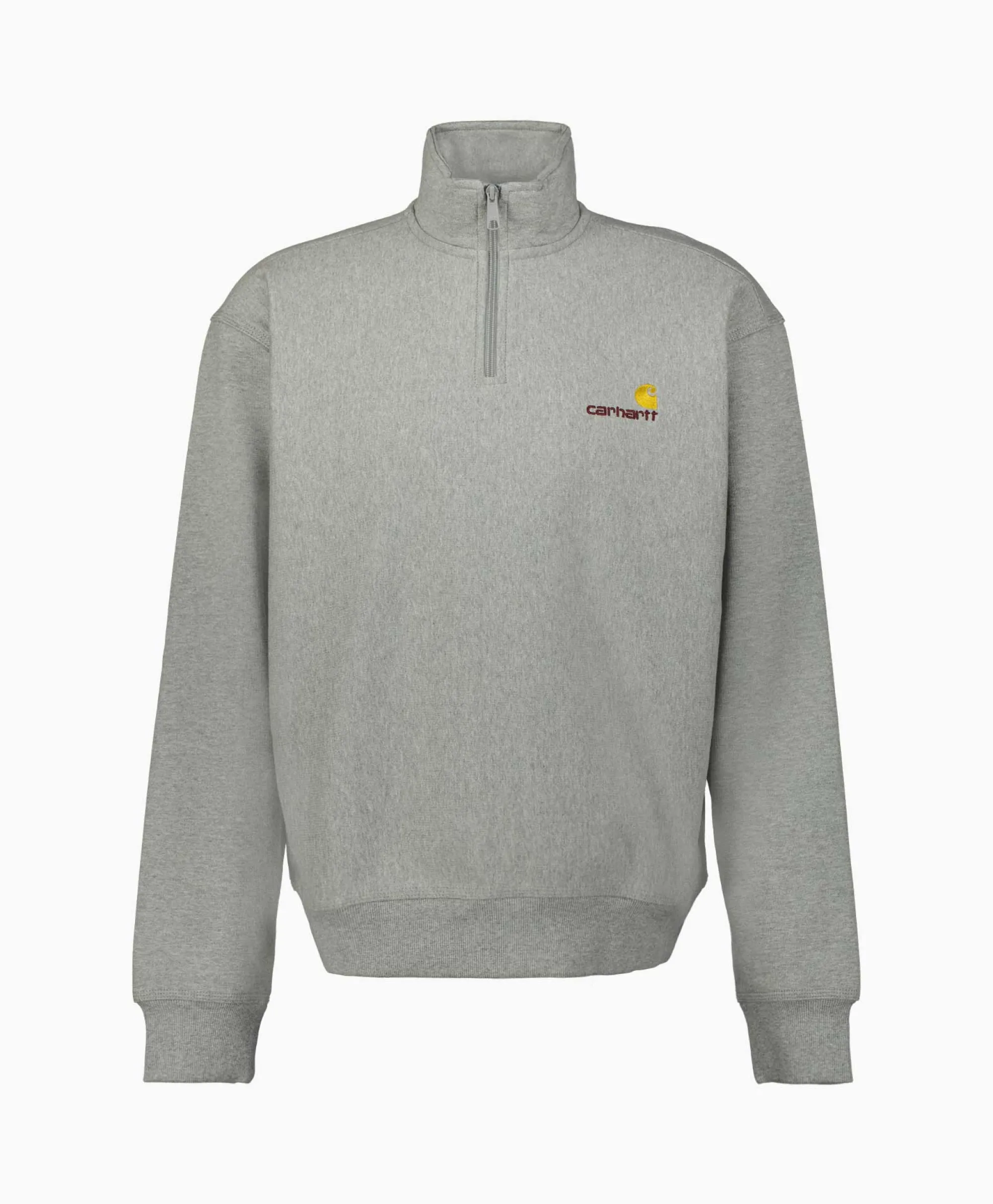 Carhartt Wip Sweater Half Zip American Script Grijs*Heren Truien