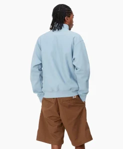 Carhartt Wip Sweater Half Zip American Script Blauw*Heren Truien