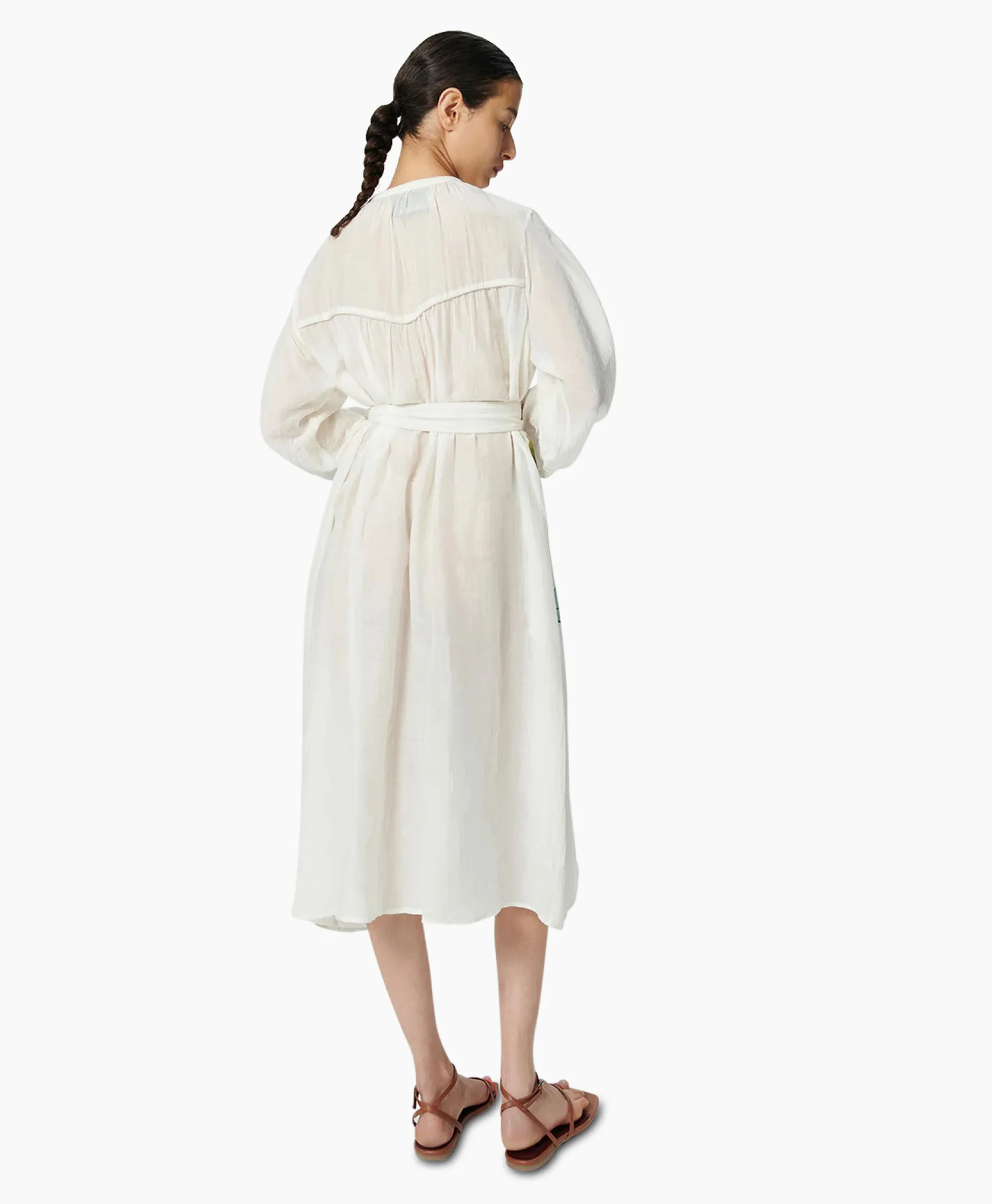 Chufy Maxi Jurk Daisy Embroidered Blauw*Dames Bruiloftskleding