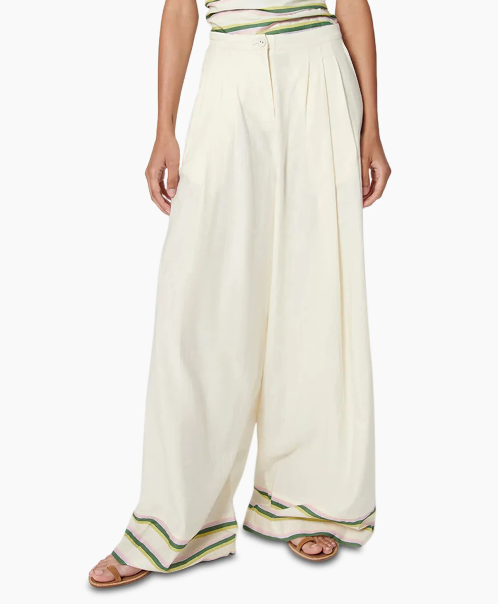 Chufy Pantalon Okra Ecru*Dames Broeken