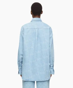 Closed Blouse Boxy Long Sleeve Licht Blauw*Dames Blouses