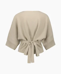 Closed Pullover Short Sleeve Wrap Grijs*Dames Truien