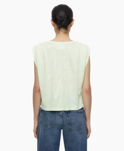 Closed Top Pleated Sleeveless Licht Groen*Dames T-Shirts & Tops
