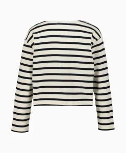 Co'couture Co'Couture Pullover Classic Stripe Crop Off White*Dames Truien