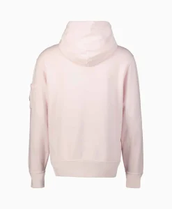 Cp Company Hoodie Cotton Diagonal Fleece Lens Rose*Heren Truien