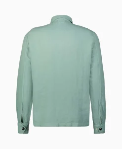 Cp Company Overshirt Broken Linen Cotton Groen*Heren Jassen