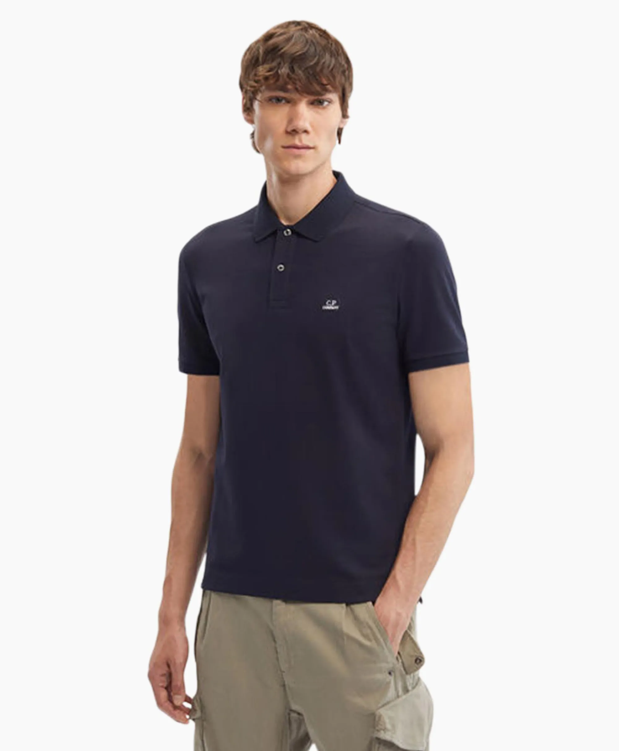 Cp Company Polo Stretch Piquet Regular Donker Blauw*Heren Polo's