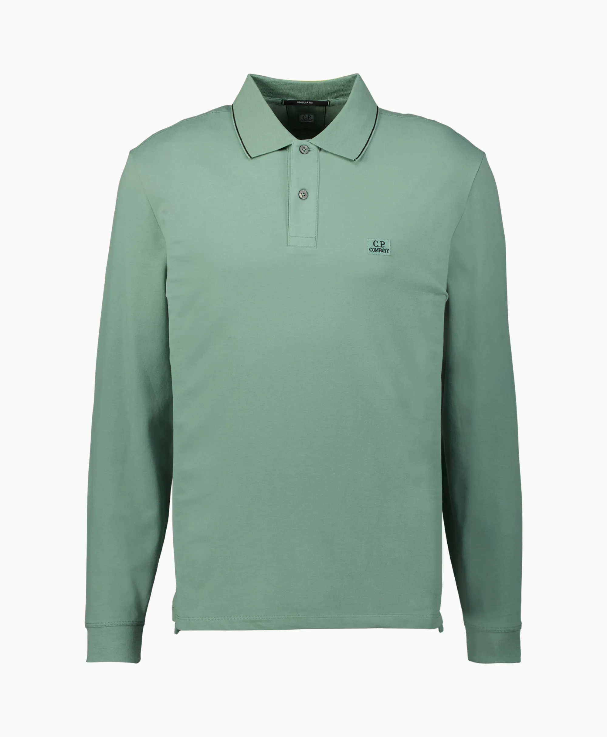 Cp Company Polo Stretch Piquet Regular Long Sleeve Licht Groen*Heren Polo's
