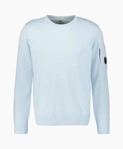 Cp Company Pullover Cotton Crepe Knit Licht Blauw*Heren Truien