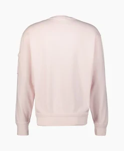 Cp Company Sweater Cotton Diagonal Fleece Lens Rose*Heren Truien