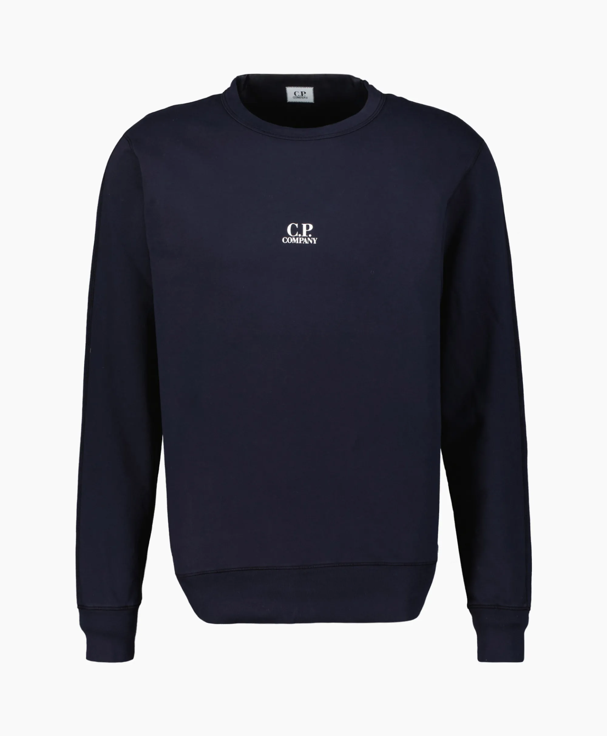 Cp Company Sweater Light Fleece Logo Donker Blauw*Heren Truien