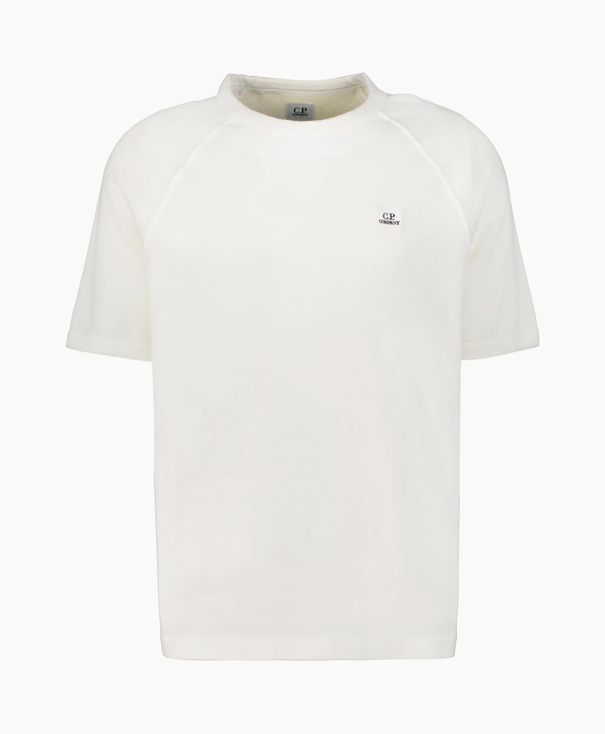 Cp Company Sweater Sponge Fleece Short Sleeved Wit*Heren Truien