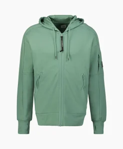 Cp Company Vest Diagonal Raised Fleece Zipped Groen*Heren Vesten