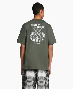 Daily Paper T-Shirt Korte Mouw Hand Donker Groen*Heren T-Shirts