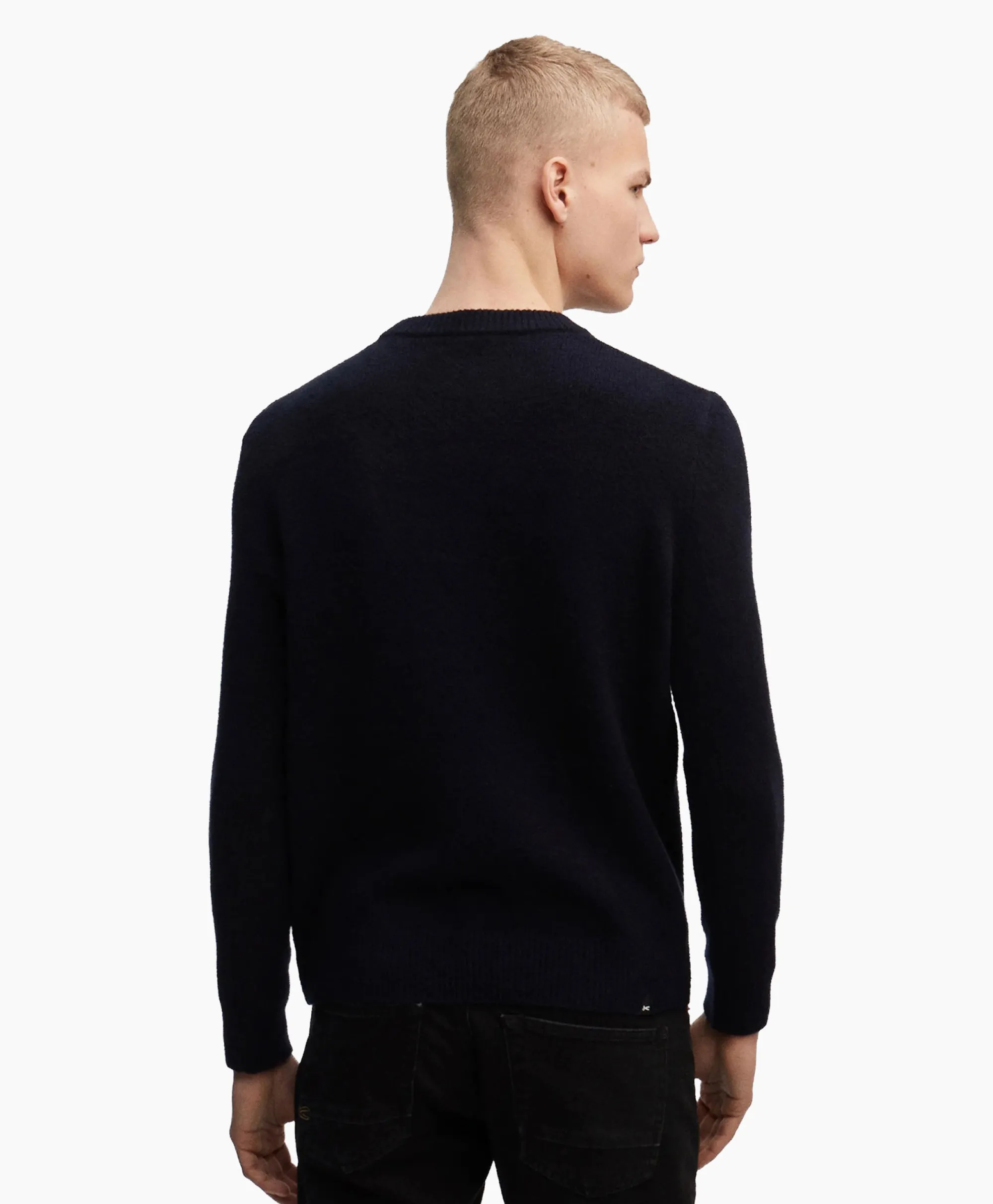 Denham Pullover Knit Crew Cch Zwart*Heren Truien