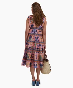 Farm Rio Midi Jurk Seashell Tapestry Pink Rose*Dames Bruiloftskleding