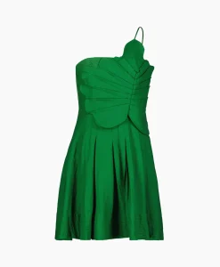 Farm Rio Mini Jurk Green One Shoulder Lea Groen*Dames Bruiloftskleding