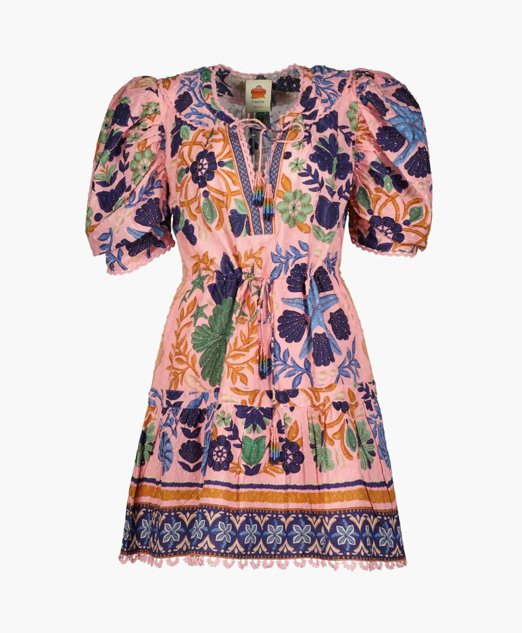 Farm Rio Mini Jurk Seashell Tapestry Pink Rose*Dames Bruiloftskleding