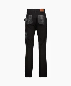 Flâneur Flaneur Jeans Carpenter Straight With Leather Patches Zwart*Heren Broeken