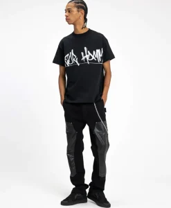 Flâneur Flaneur Jeans Carpenter Straight With Leather Patches Zwart*Heren Broeken