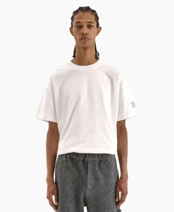 Flâneur Flaneur T-Shirt Korte Mouw Atelier Sleeve Emblem Wit*Heren T-Shirts