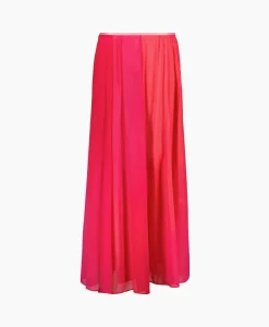 Forte_forte Maxi Rok Crepon Silk Shaded Pink*Dames Rokken