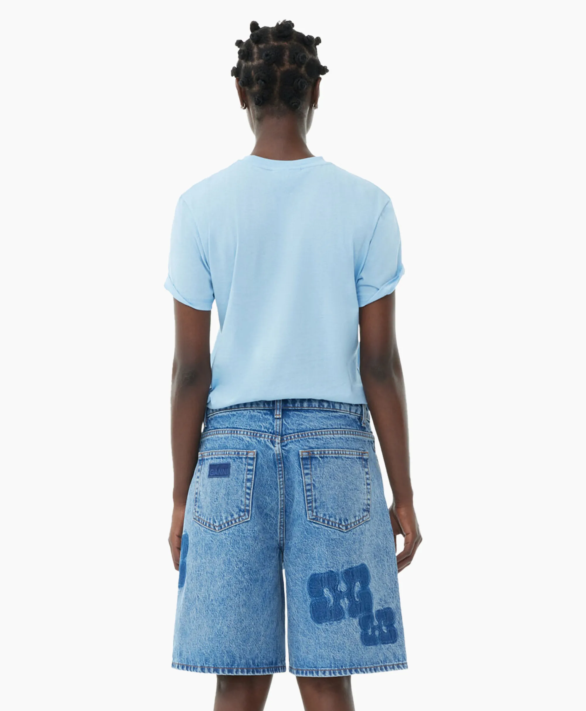 Ganni T-Shirt Korte Mouw Thin Jersey Loveclub Relaxed Licht Blauw*Dames T-Shirts & Tops