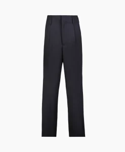 Golden Goose Broek Golden M Wide Legs Compact Gabardine Wool Donker Blauw*Heren Broeken