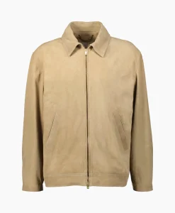 Golden Goose Jack Journey M's Full Zip Coach Waxed Leather Taupe*Heren Jassen