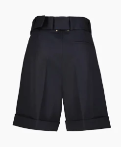 Golden Goose Korte Broek Golden W's Short Compact Gabardine Woo Donker Blauw*Dames Broeken